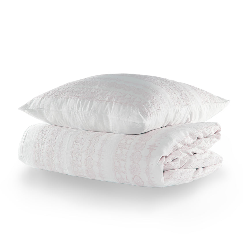 Boho Pink Embroidered Bedding