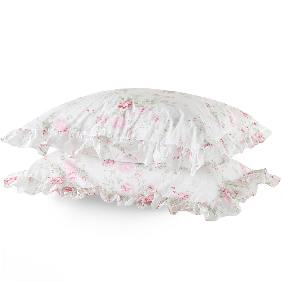 White Ruffled Bedding: Sheets, Pillowcases, & More – Rachel