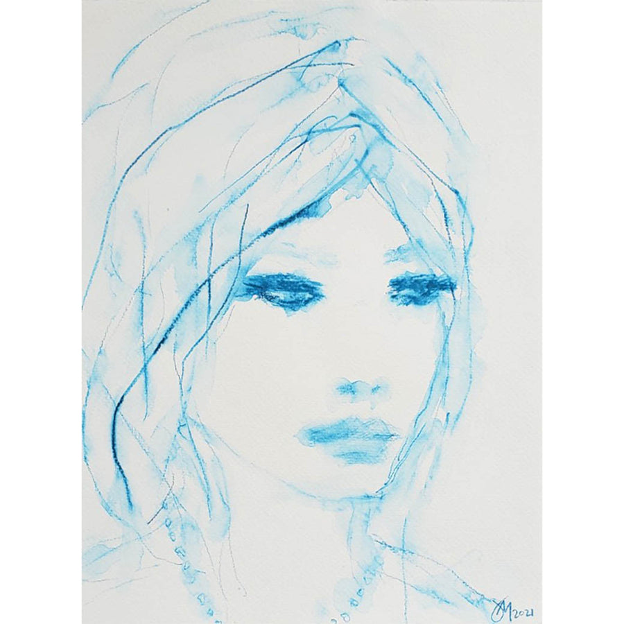 Jorunn Mulen Original Painting - Blue Lady 12