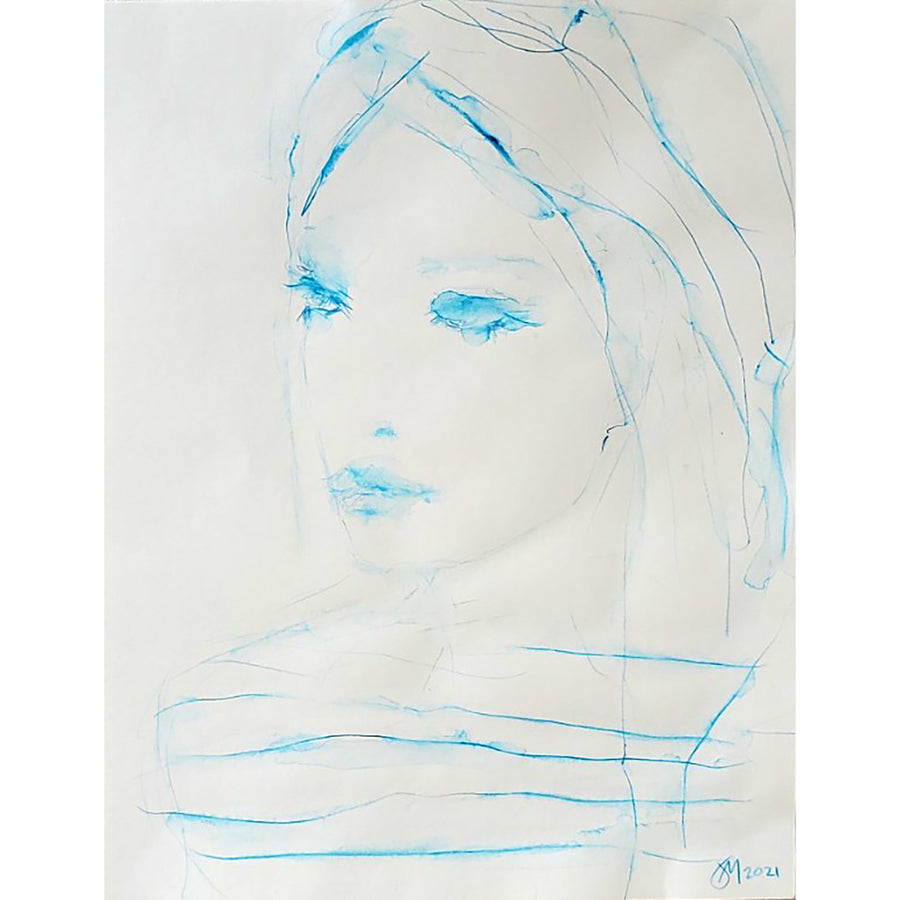 Jorunn Mulen Original Painting - Blue Lady 13
