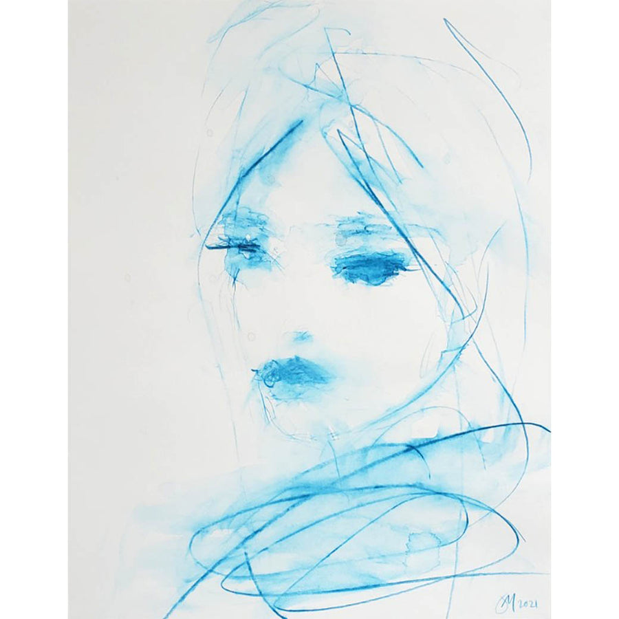 Jorunn Mulen Original Painting - Blue Lady 1