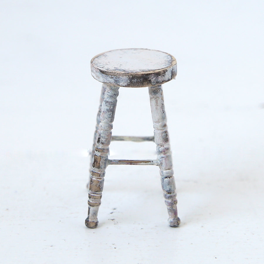 Dollhouse Furniture:  White Dixie Stool