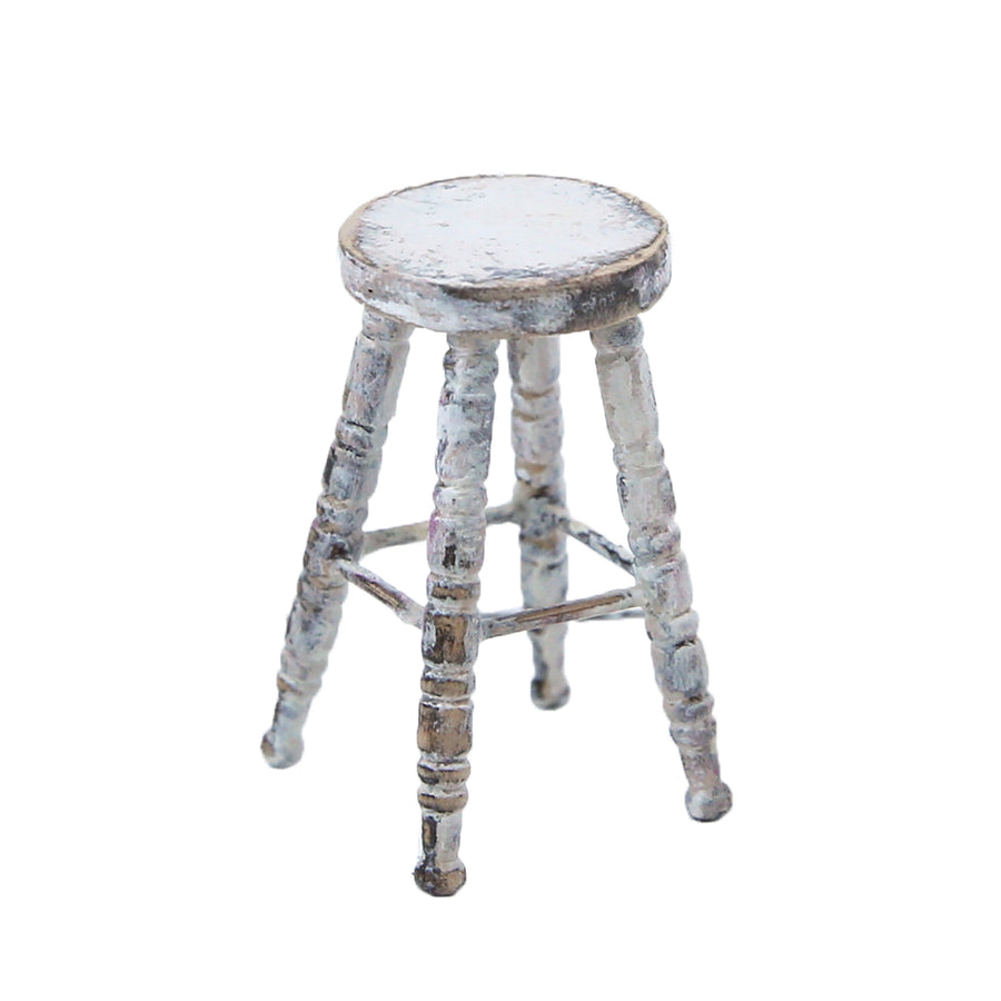 Dollhouse Furniture:  White Dixie Stool