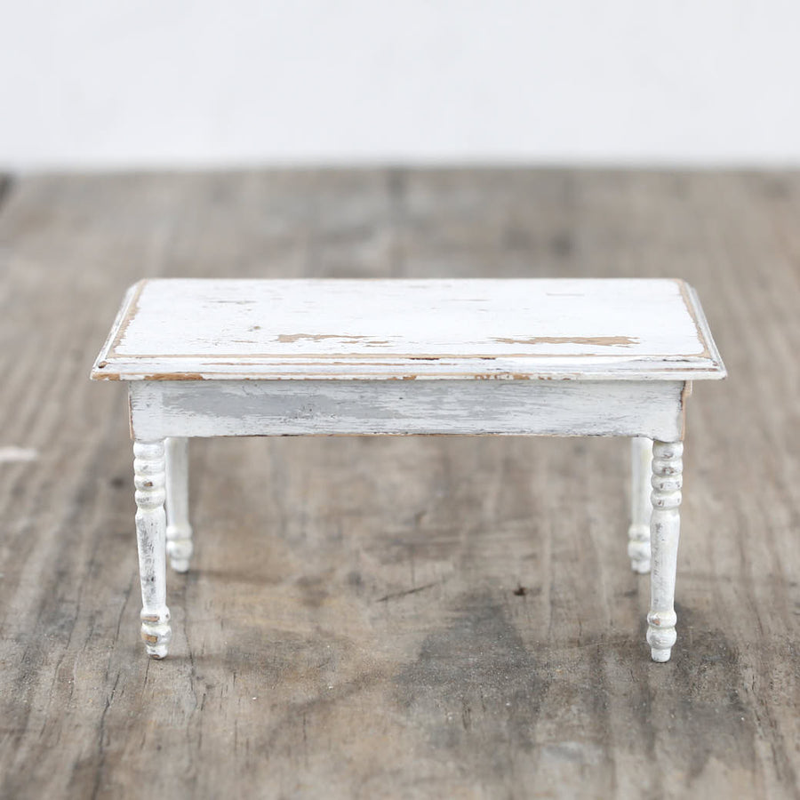 Dollhouse Furniture - Long White Table with Drawers