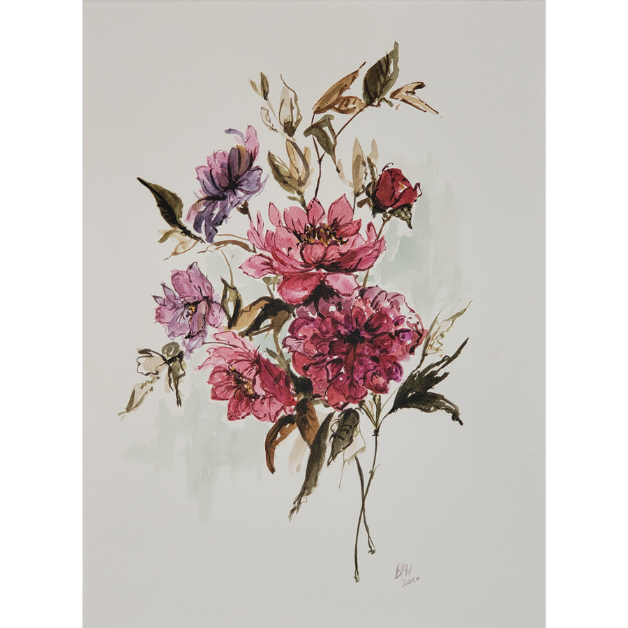 Ben Peck-Whiston Original Painting - Floral Bouquet