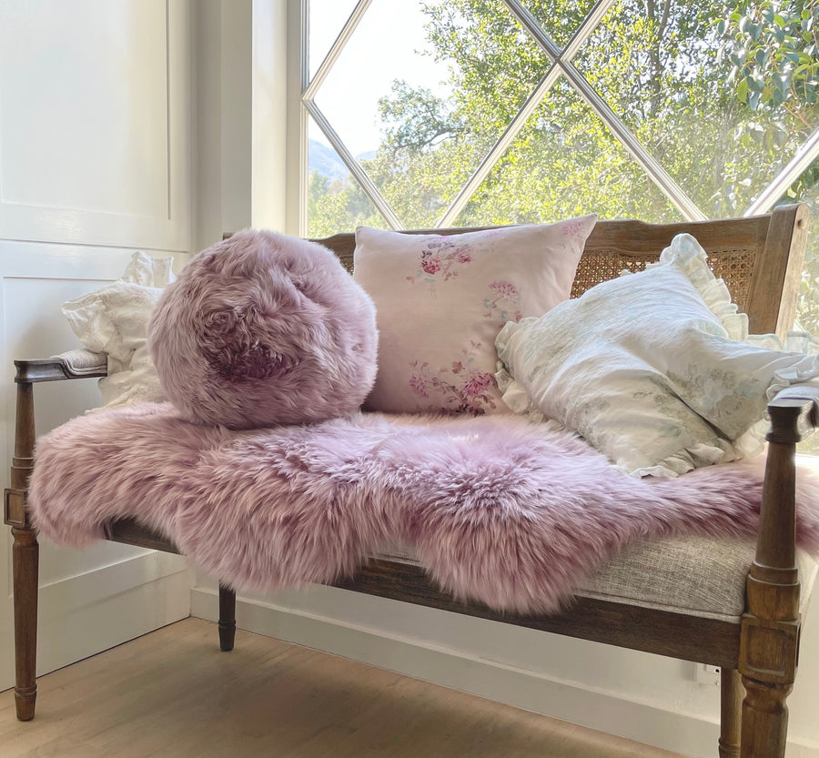 Sugarplum Sheepskin Throw Rug