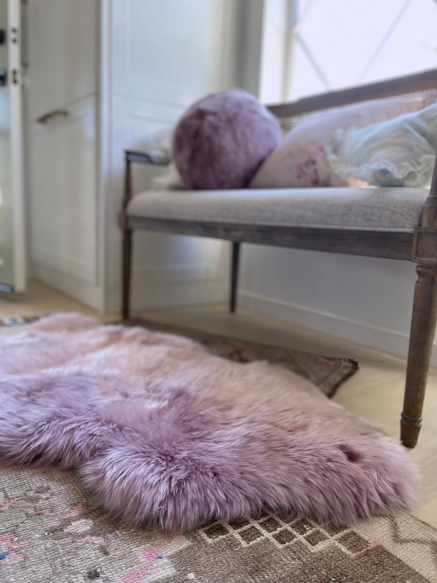 Sugarplum Sheepskin Throw Rug