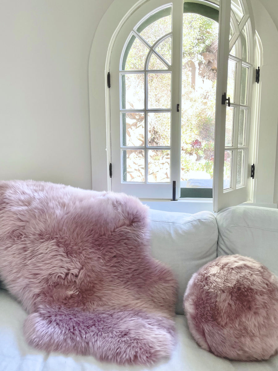 Sugarplum Sheepskin Throw Rug