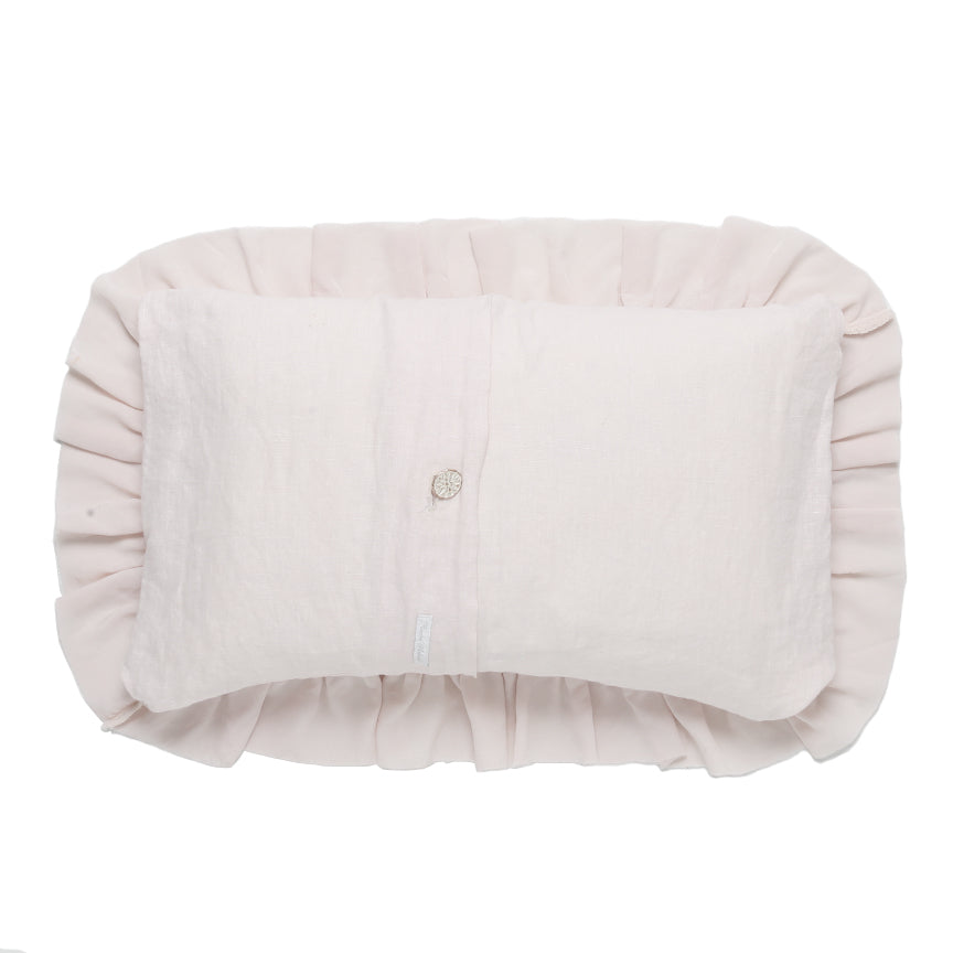 Pink Velvet Ruffle Pillow
