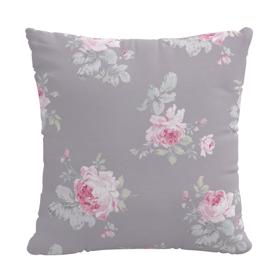 Rose Majesty Grey Pillow