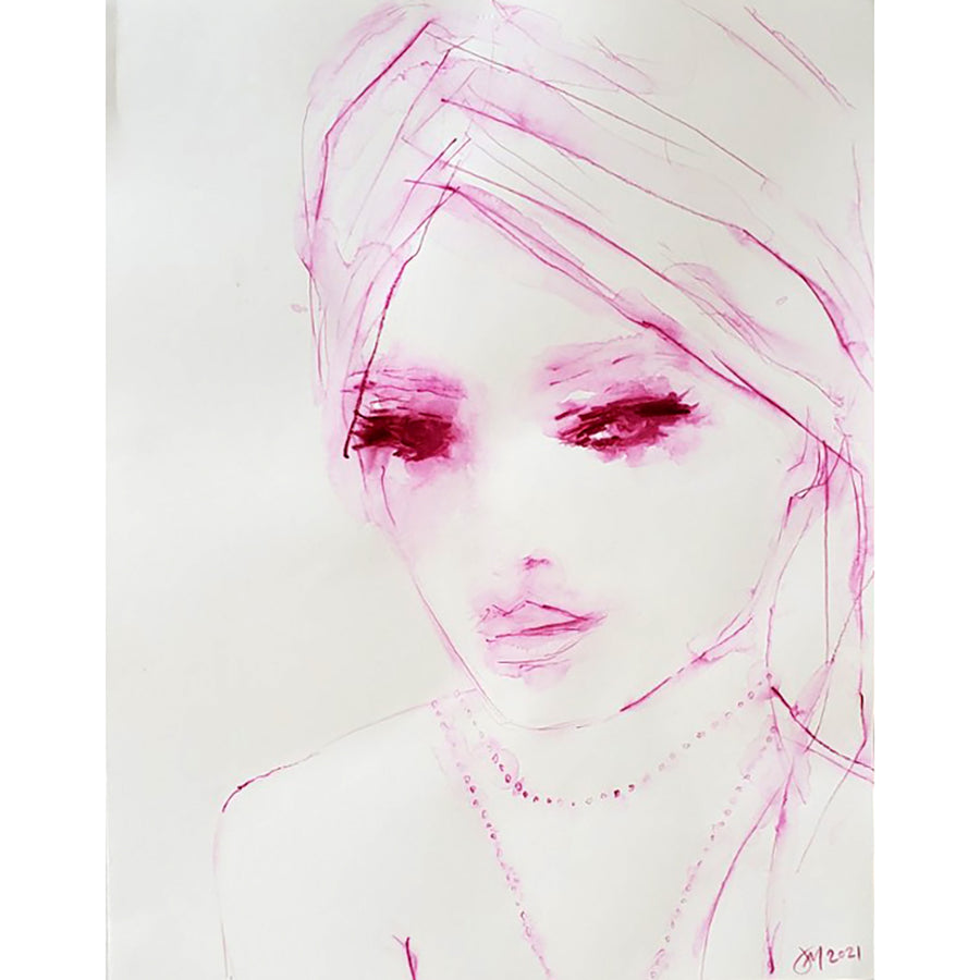 Jorunn Mulen Original Painting - Raspberry Lady 5