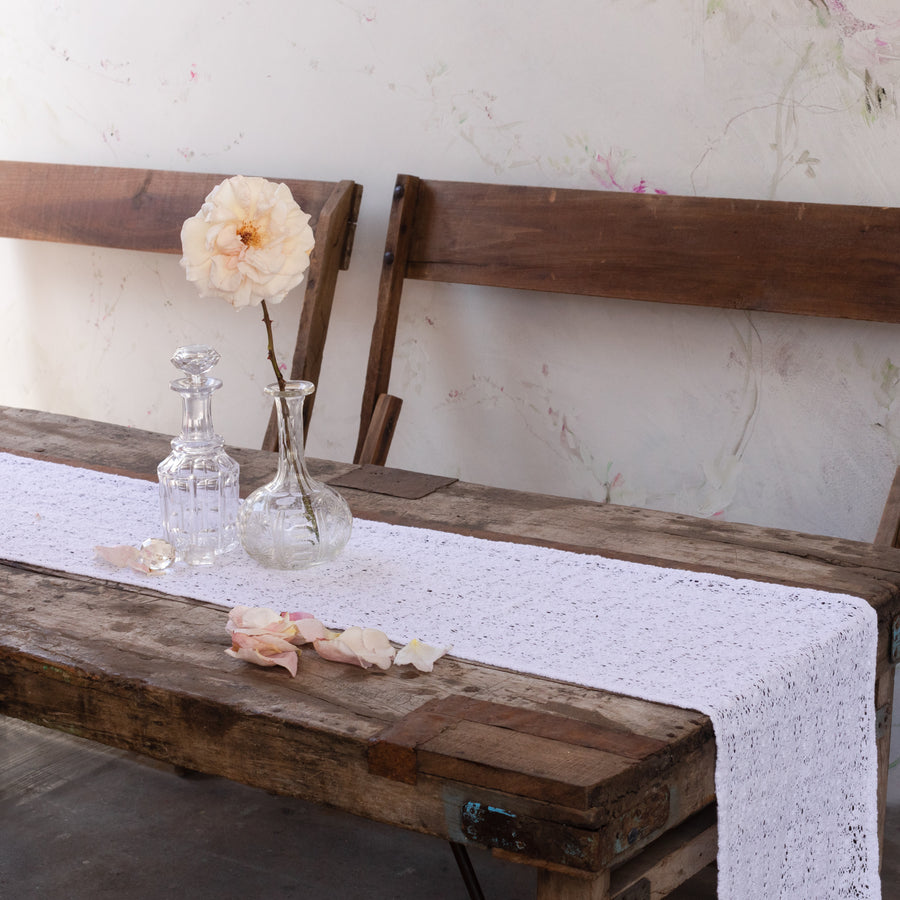 Somerset Lace Runner White