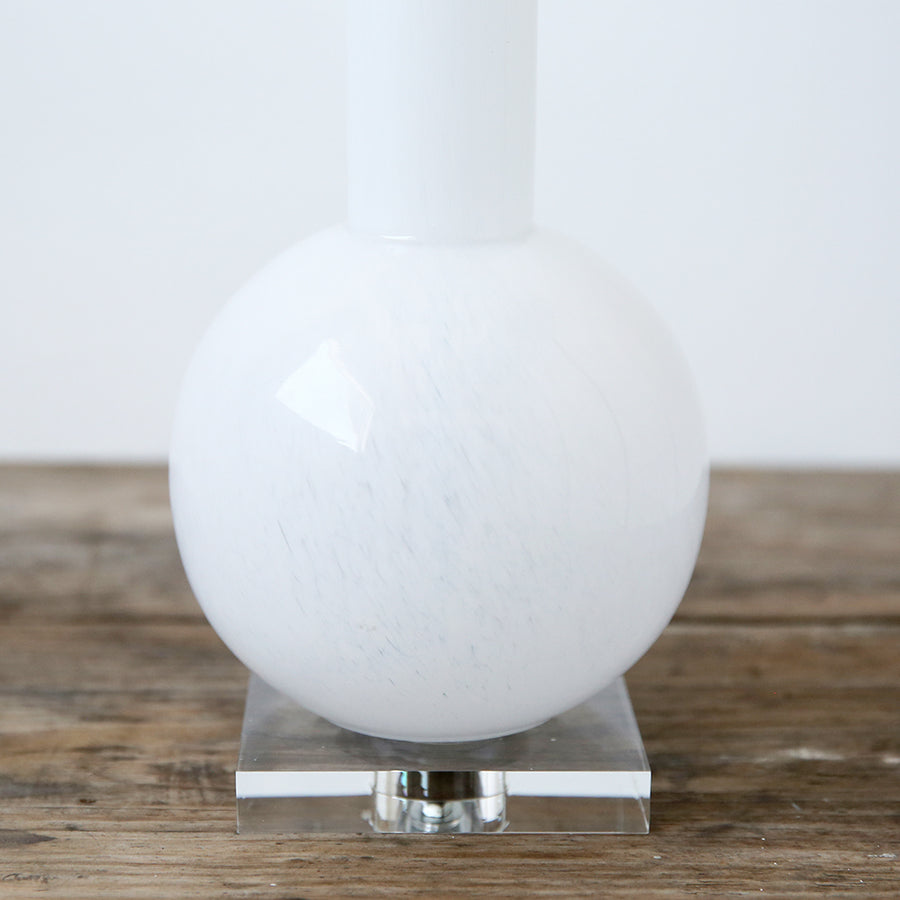 Duchess White Glass Lamp