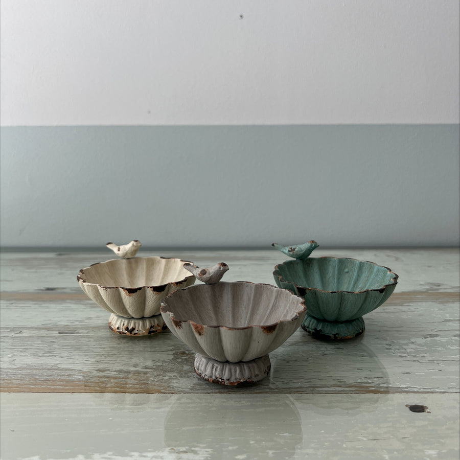 Pewter Bird Bowls