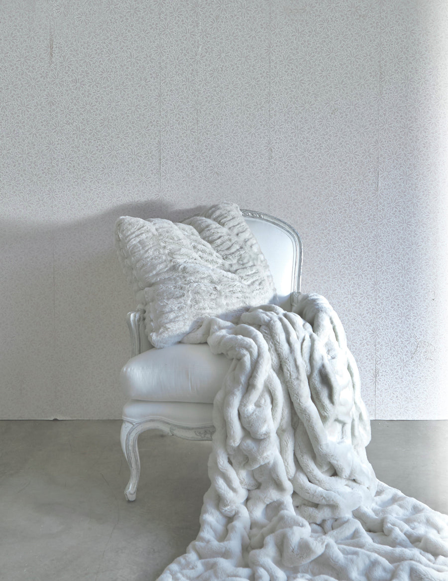 Snow Mink Faux Fur Throw